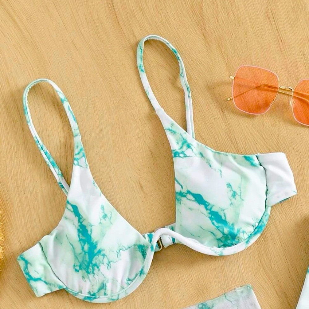 Teal tie dye swim top (only top) perfect for busts size C and lower!